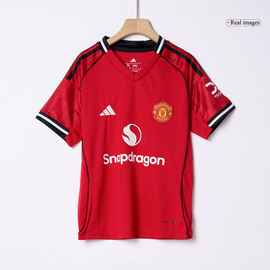 Kid's Manchester United Home Football Shirt Kit(Jersey+Shorts+Socks) 2025/26