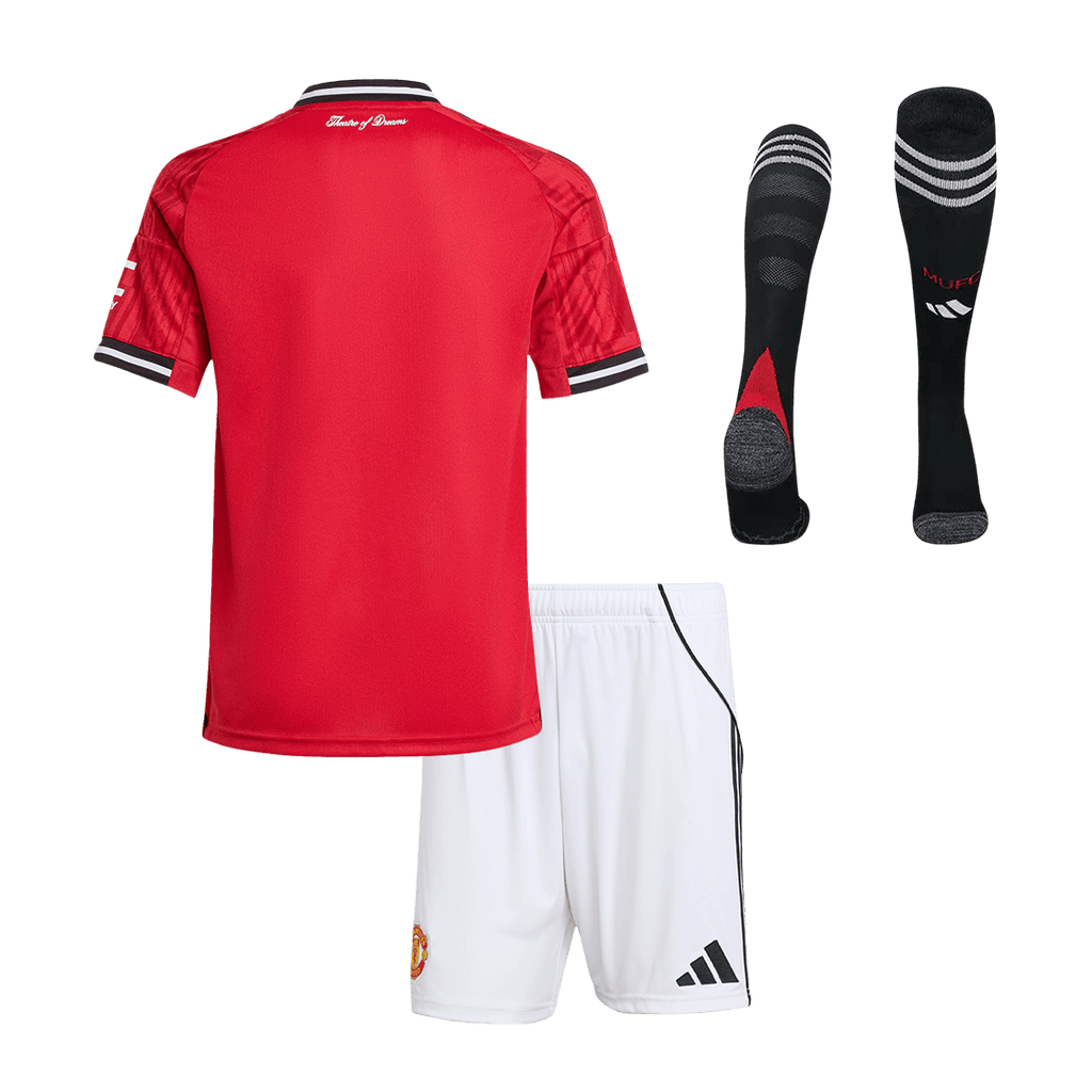 Kid's Manchester United Home Football Shirt Kit(Jersey+Shorts+Socks) 2025/26