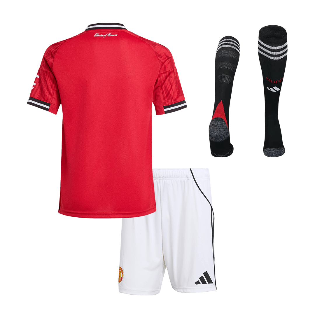 Kid's Manchester United Home Football Shirt Kit(Jersey+Shorts+Socks) 2025/26