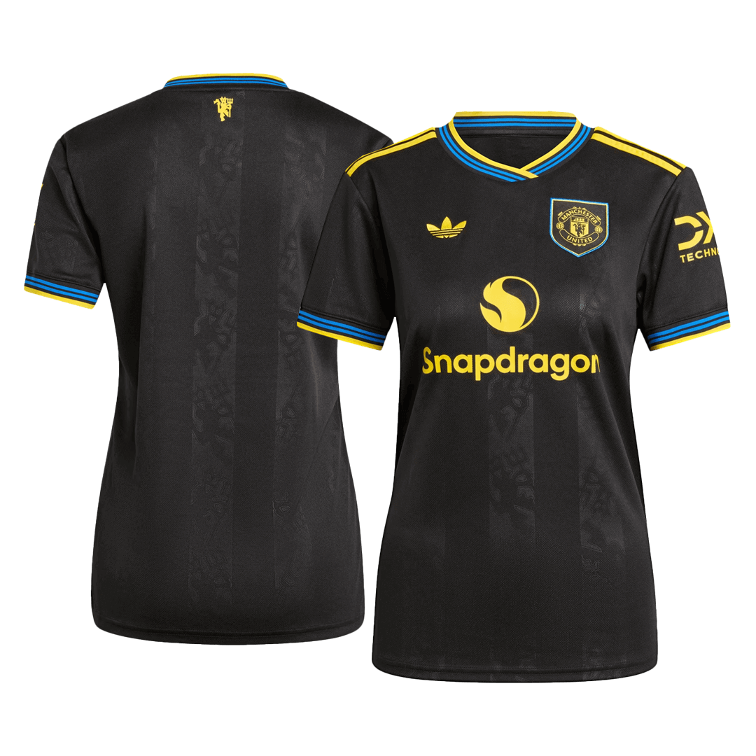 Women's Manchester United Third Away Football Shirt 2025/26 Black