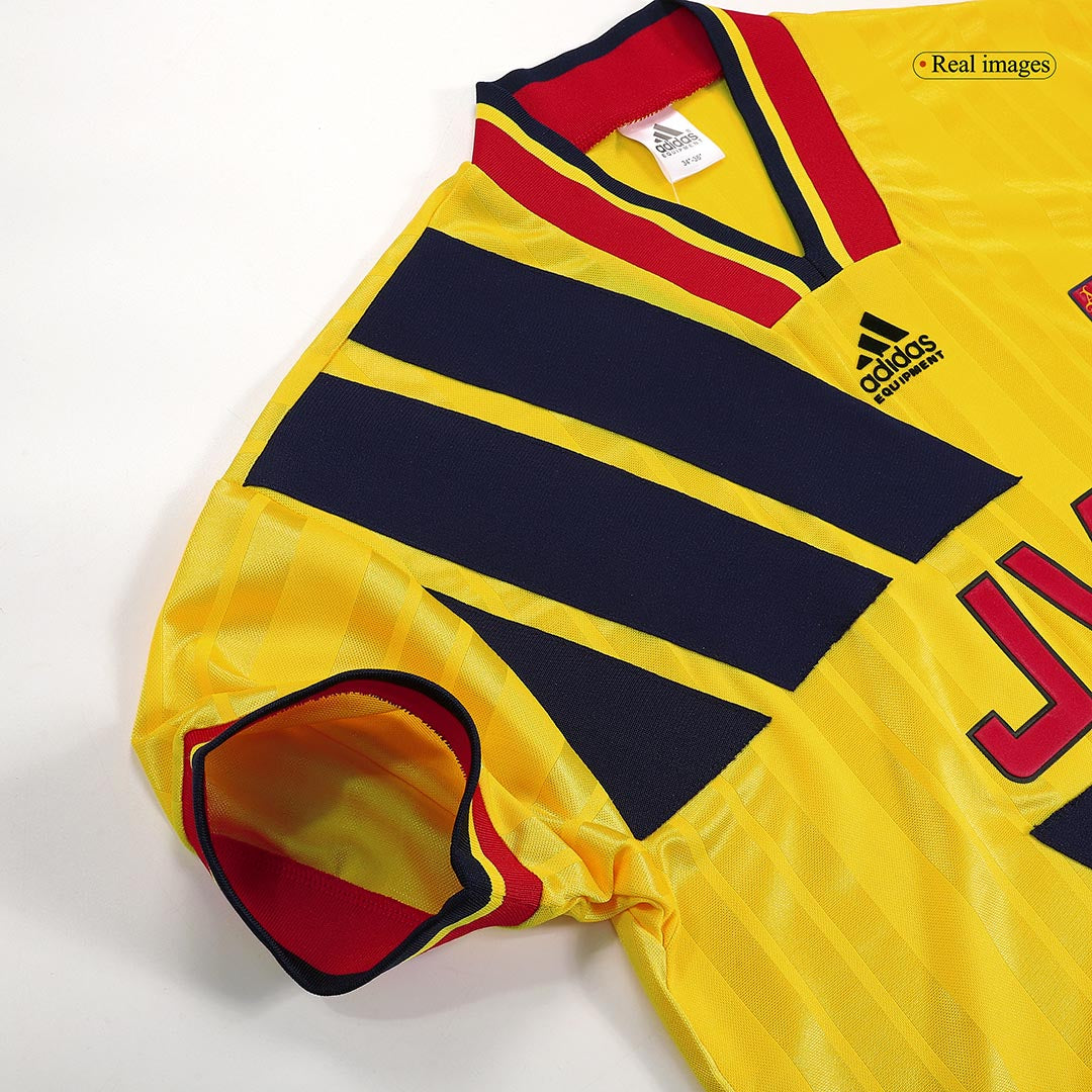 Men Retro Fan Version Arsenal Away Soccer Jersey 1993/94 Yellow