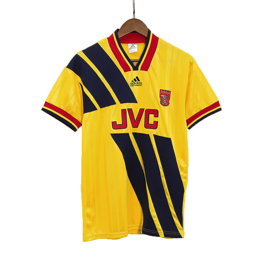 Men Retro Fan Version Arsenal Away Soccer Jersey 1993/94 Yellow