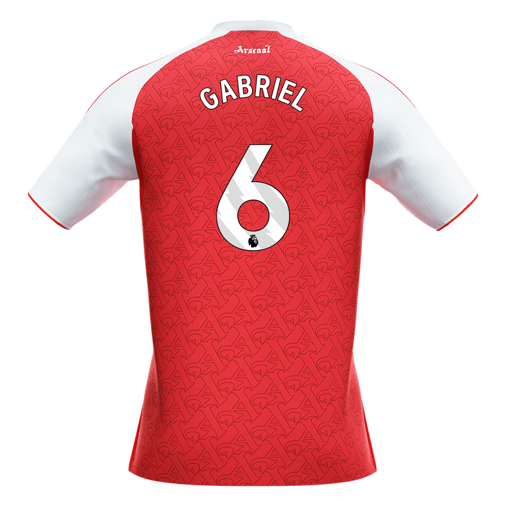 GABRIEL #6 Arsenal Home Soccer Jersey 2025/26 Red