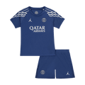 Kid's PSG Fourth Away Football Shirt Kit(Jersey+Shorts) 2024/25 Navy
