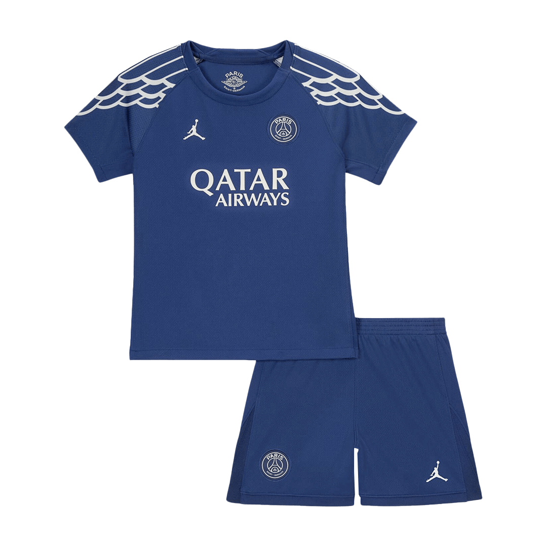 Kid's PSG Fourth Away Football Shirt Kit(Jersey+Shorts) 2024/25 Navy