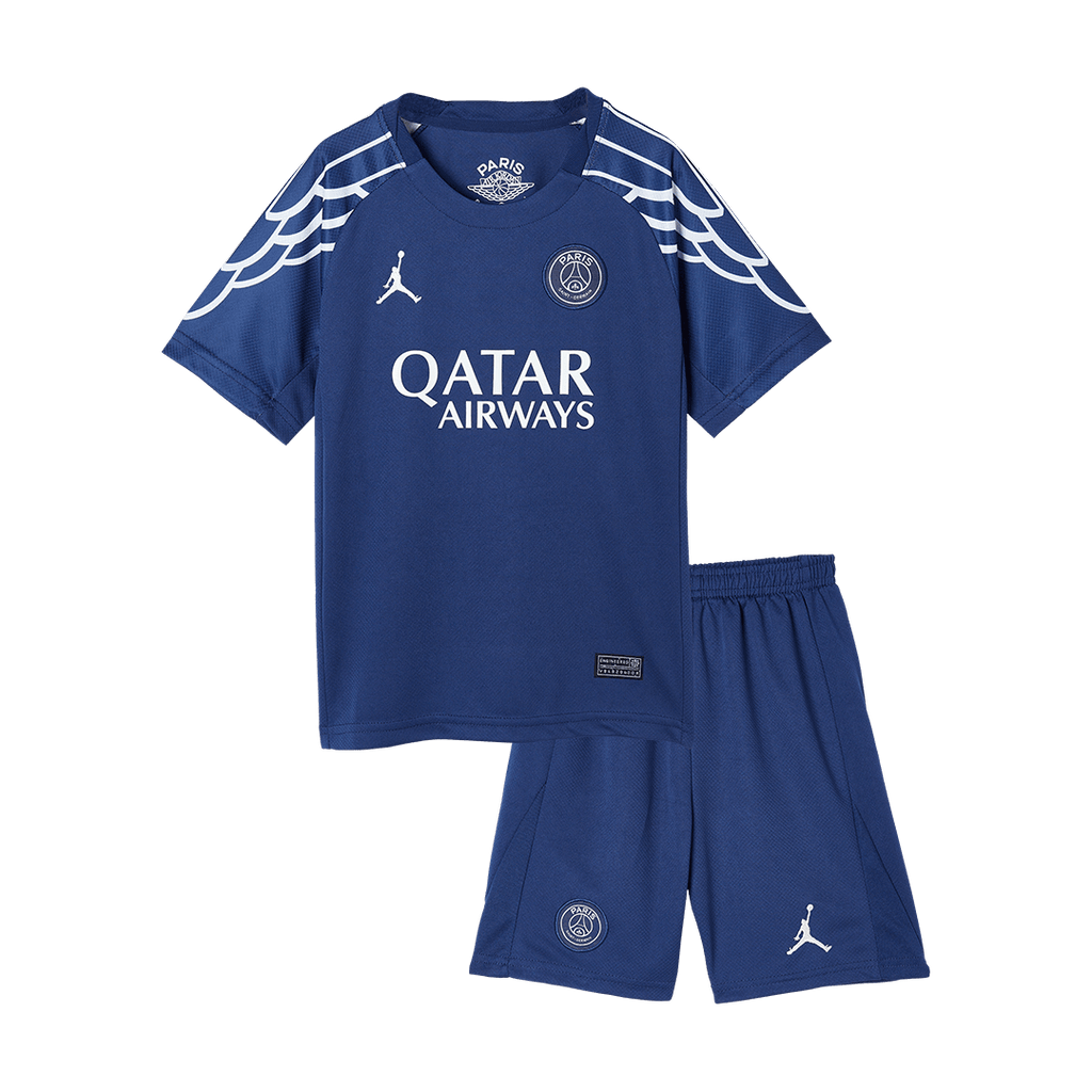 Kid's PSG Fourth Away Football Shirt Kit(Jersey+Shorts) 2024/25 Navy