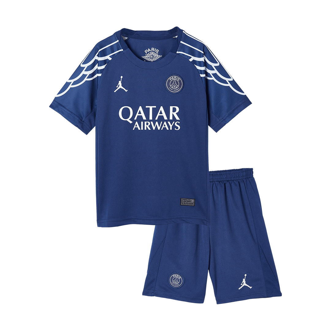 Kid's PSG Fourth Away Football Shirt Kit(Jersey+Shorts) 2024/25 Navy