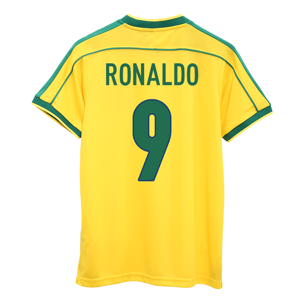 RONALDO #9 Retro 1998 Brazil Home Football Shirt - World Cup