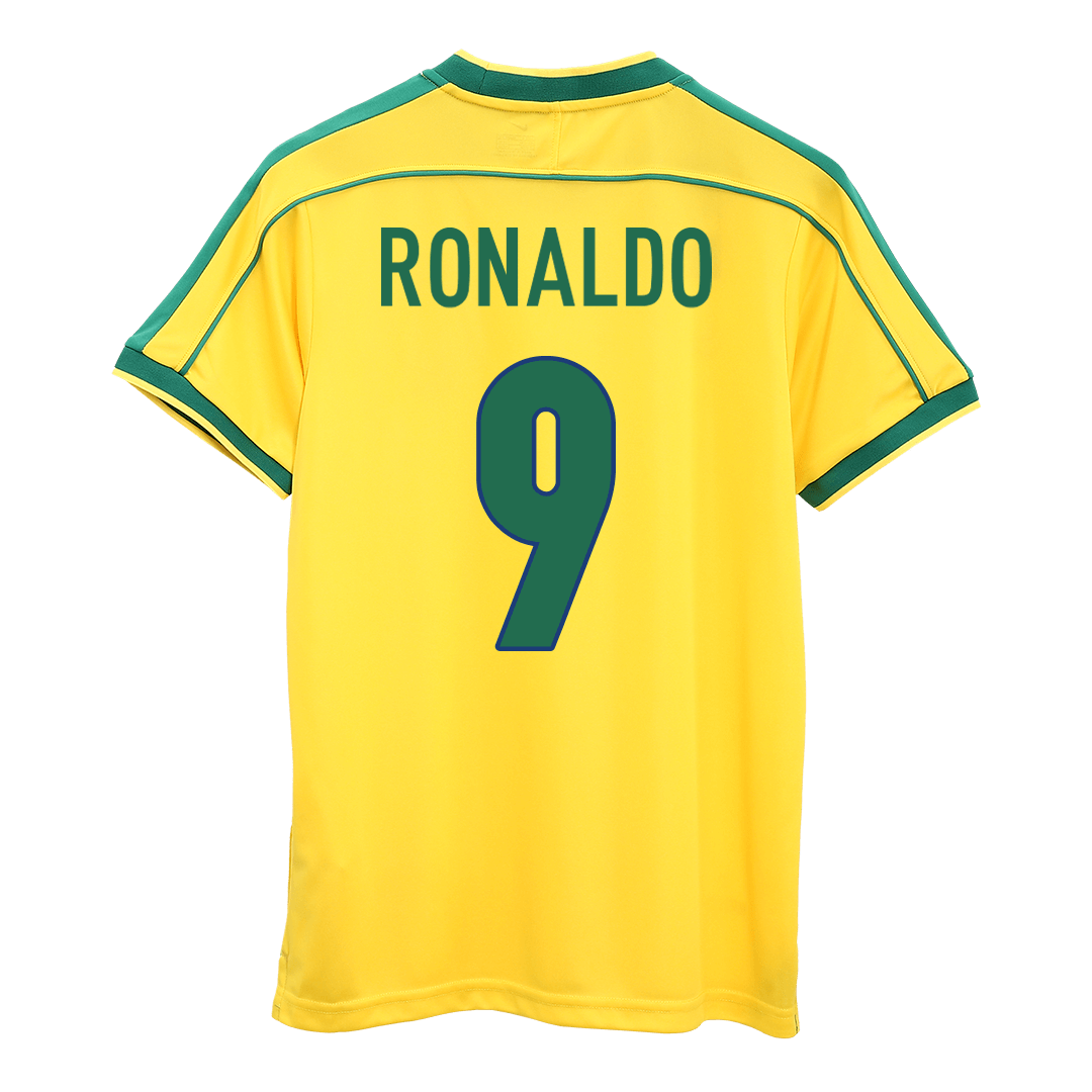 RONALDO #9 Retro 1998 Brazil Home Football Shirt - World Cup