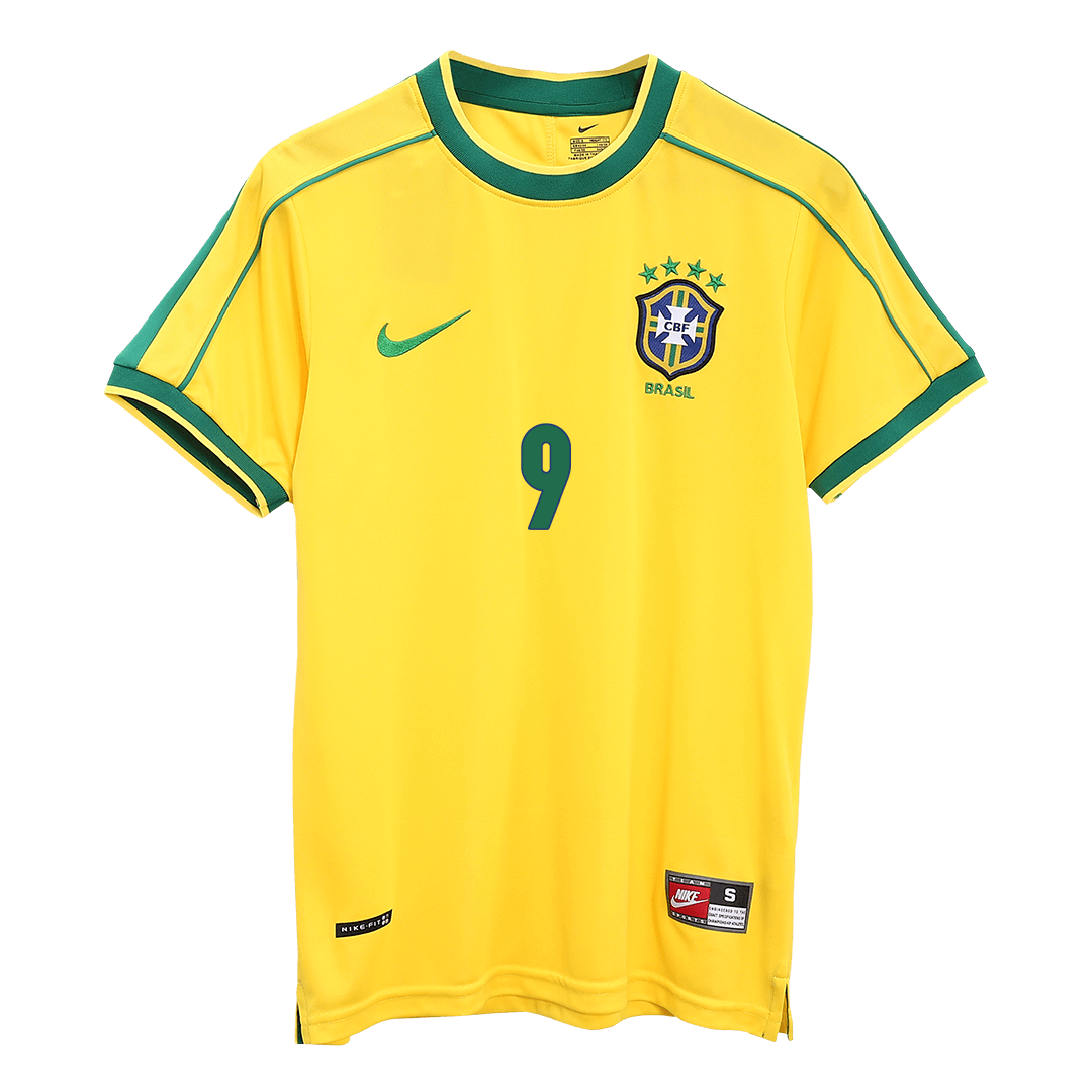 RONALDO #9 Retro 1998 Brazil Home Football Shirt - World Cup