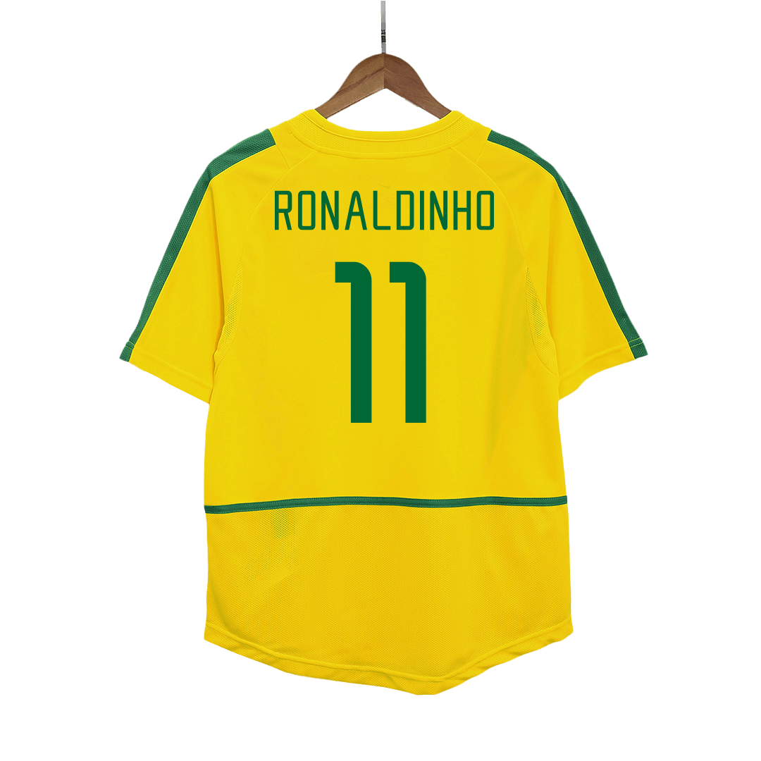 Retro RONALDINHO #11 2002/03 Brazil Home Football Shirt