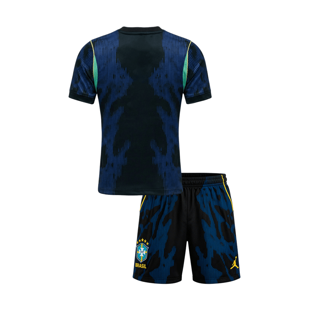 Kid's Brazil Away Soccer Jersey Kit(Jersey+Shorts) 2026