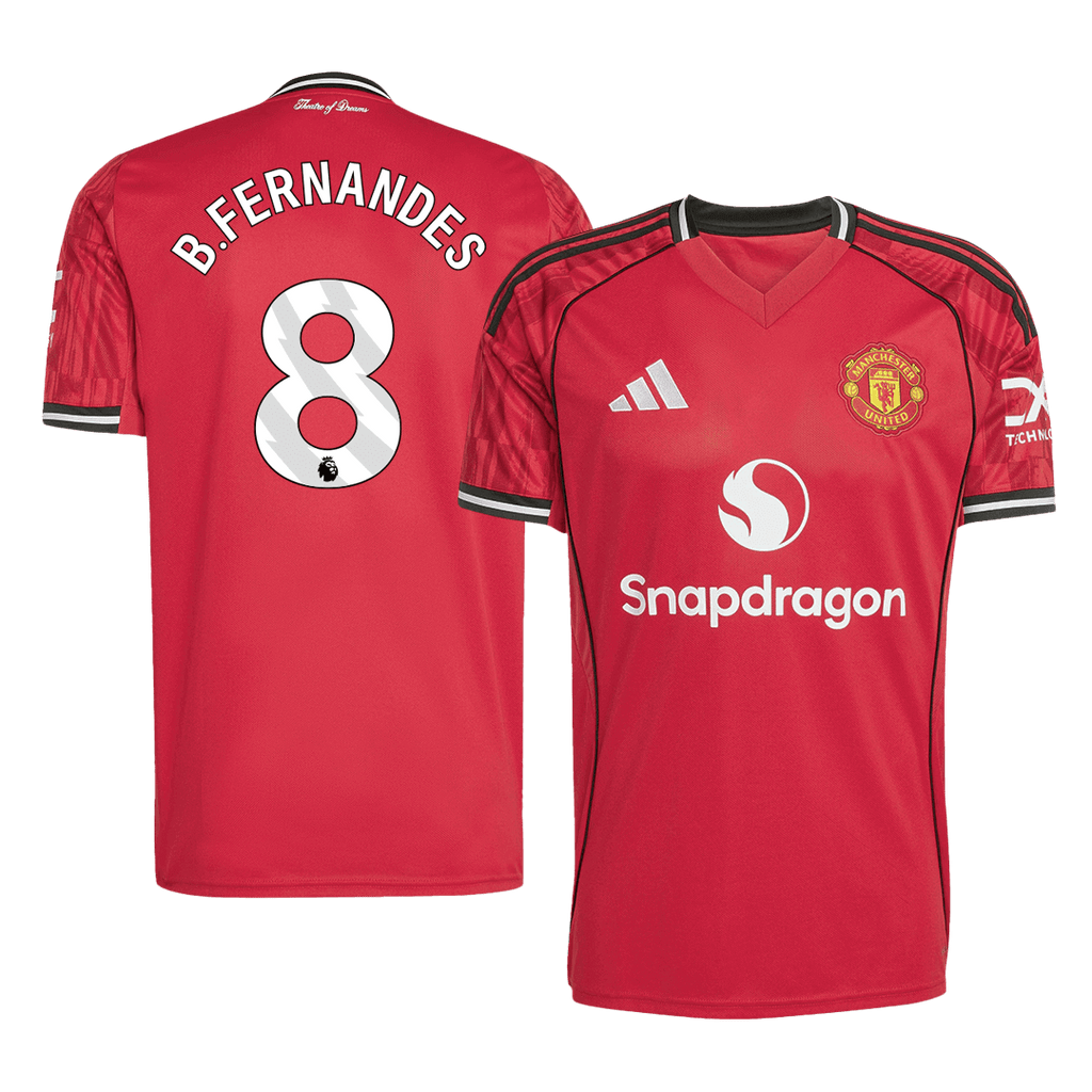 B.FERNANDES #8 Manchester United Home Football Shirt 2025/26 Red