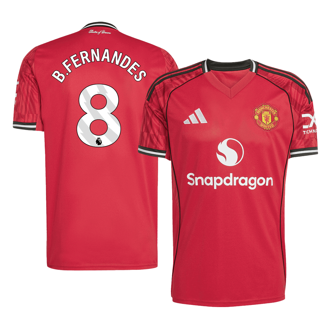 B.FERNANDES #8 Manchester United Home Football Shirt 2025/26 Red