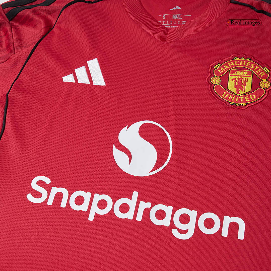 B.FERNANDES #8 Manchester United Home Football Shirt 2025/26 Red