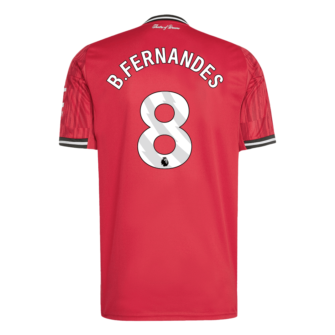 B.FERNANDES #8 Manchester United Home Football Shirt 2025/26 Red