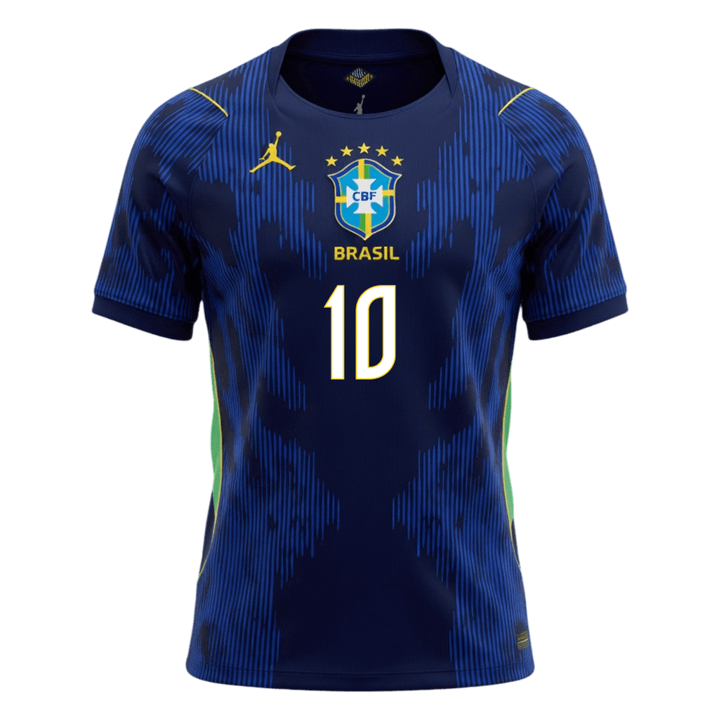 NEYMAR JR. #10 Brazil Away Soccer Jersey World Cup 2026 Navy