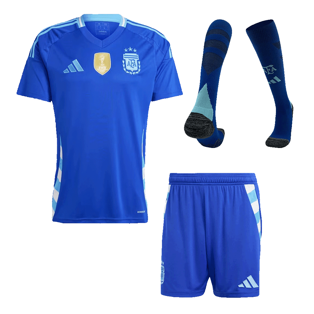 Men's Argentina Away Football Shirt Kit  (Jersey+Shorts+Socks) 2024