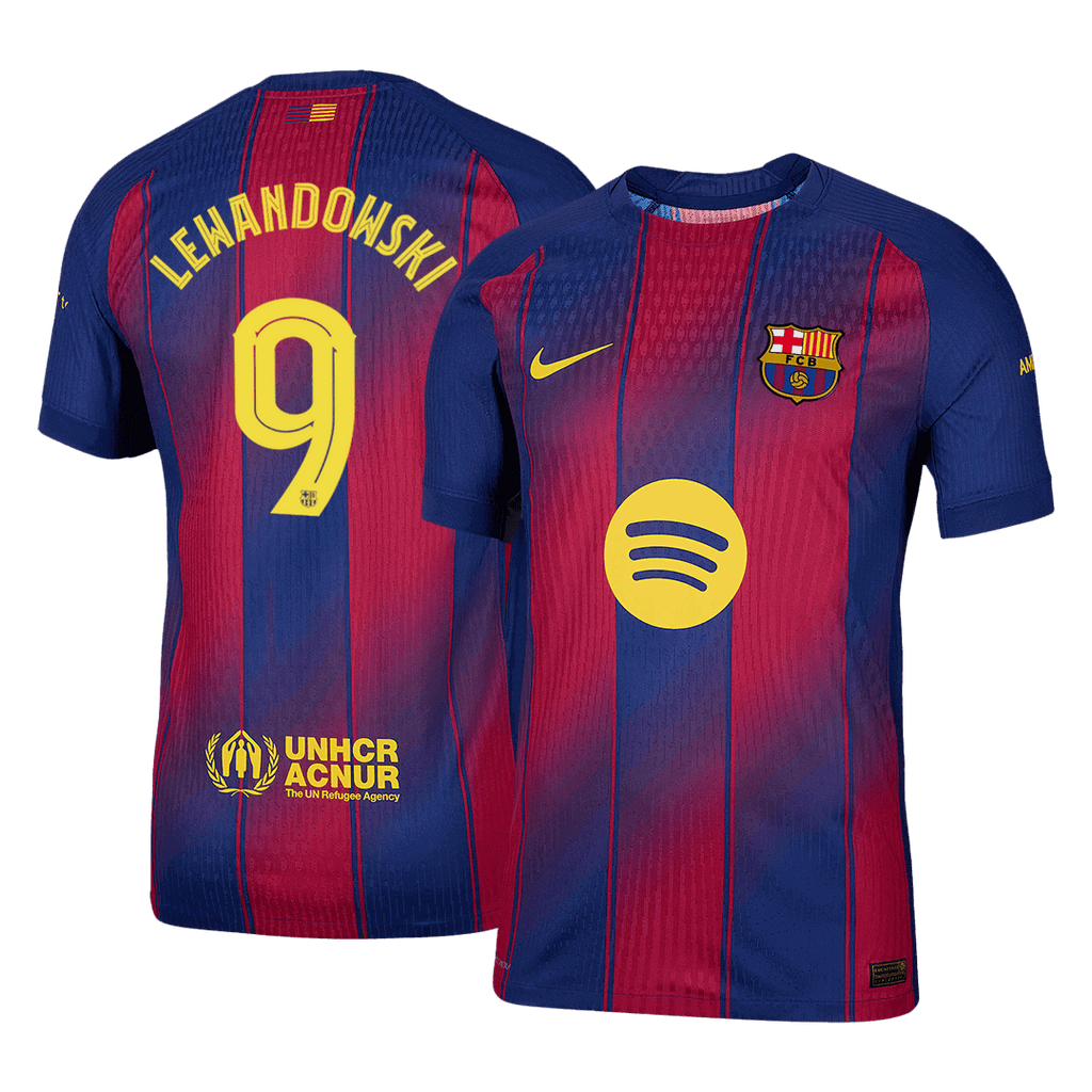 Player Version LEWANDOWSKI #9 Barcelona Home Football Shirt 2025/26 Red&Blue - UCL