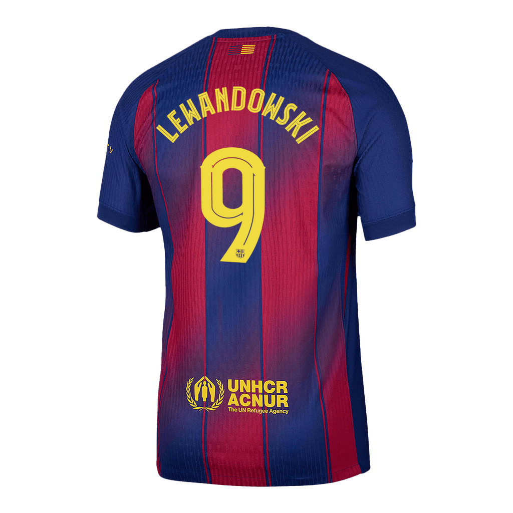 Player Version LEWANDOWSKI #9 Barcelona Home Football Shirt 2025/26 Red&Blue - UCL