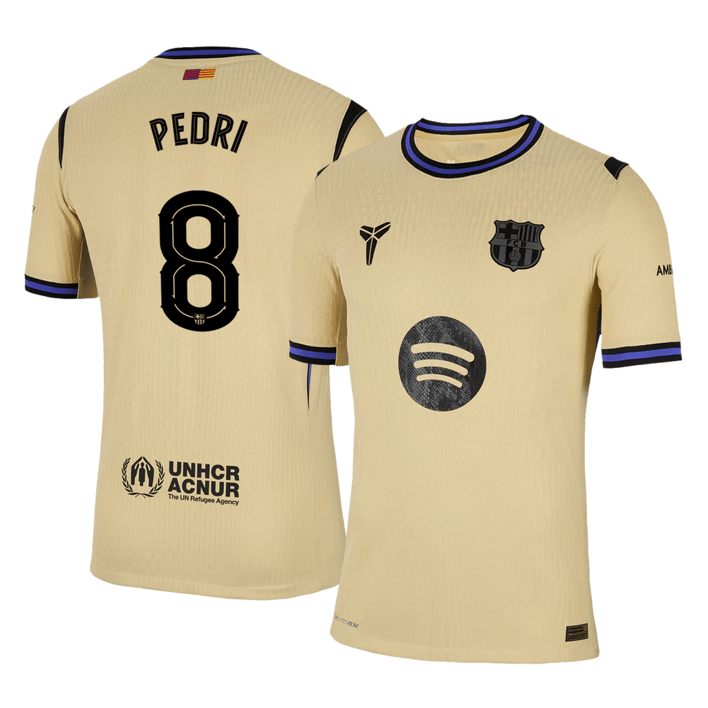 Player Version PEDRI #8 Barcelona Away Football Shirt 2025/26 Yellow - UCL