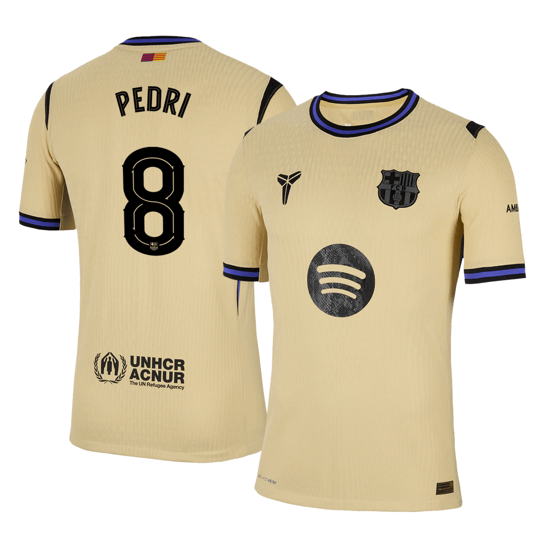 Player Version PEDRI #8 Barcelona Away Football Shirt 2025/26 Yellow - UCL