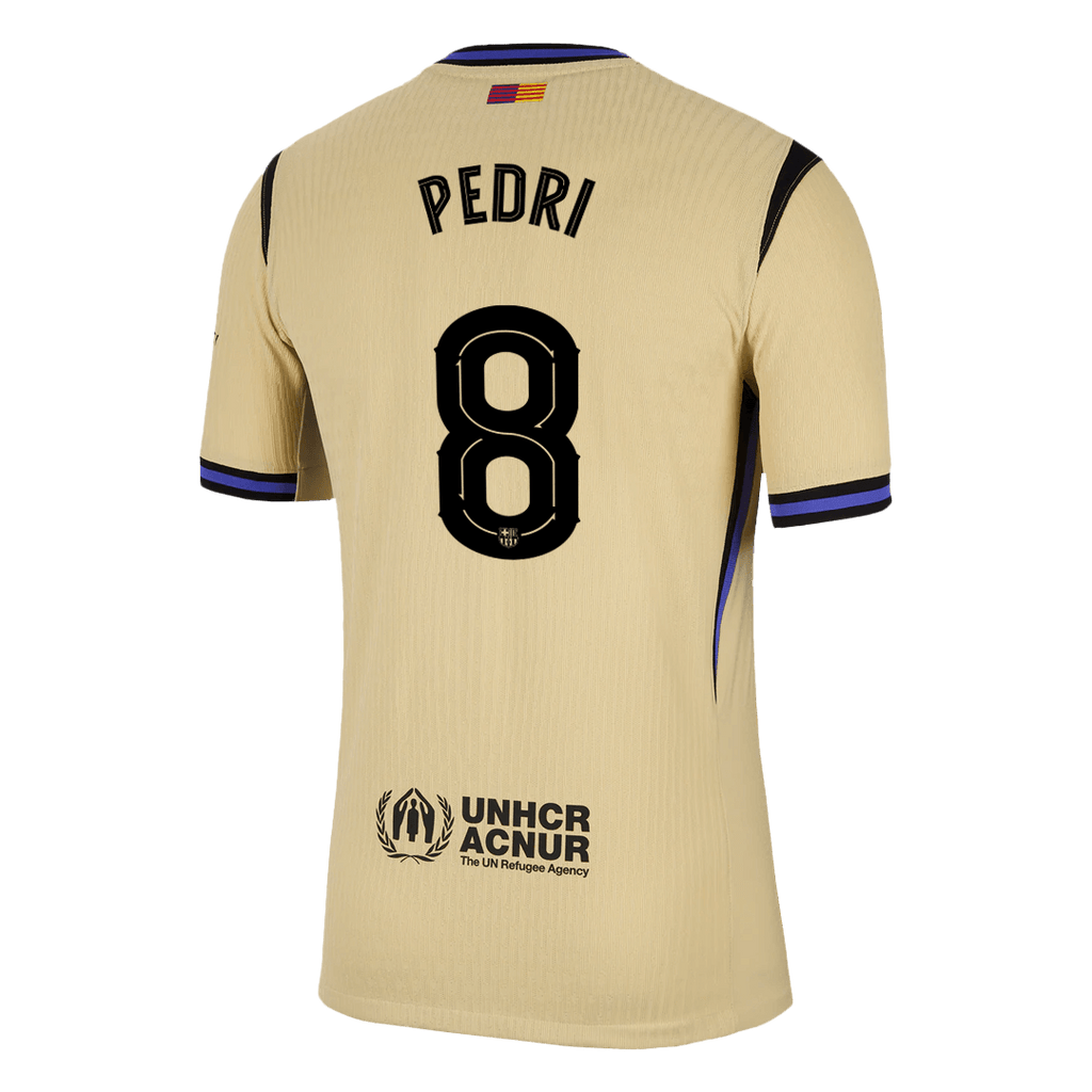 Player Version PEDRI #8 Barcelona Away Football Shirt 2025/26 Yellow - UCL
