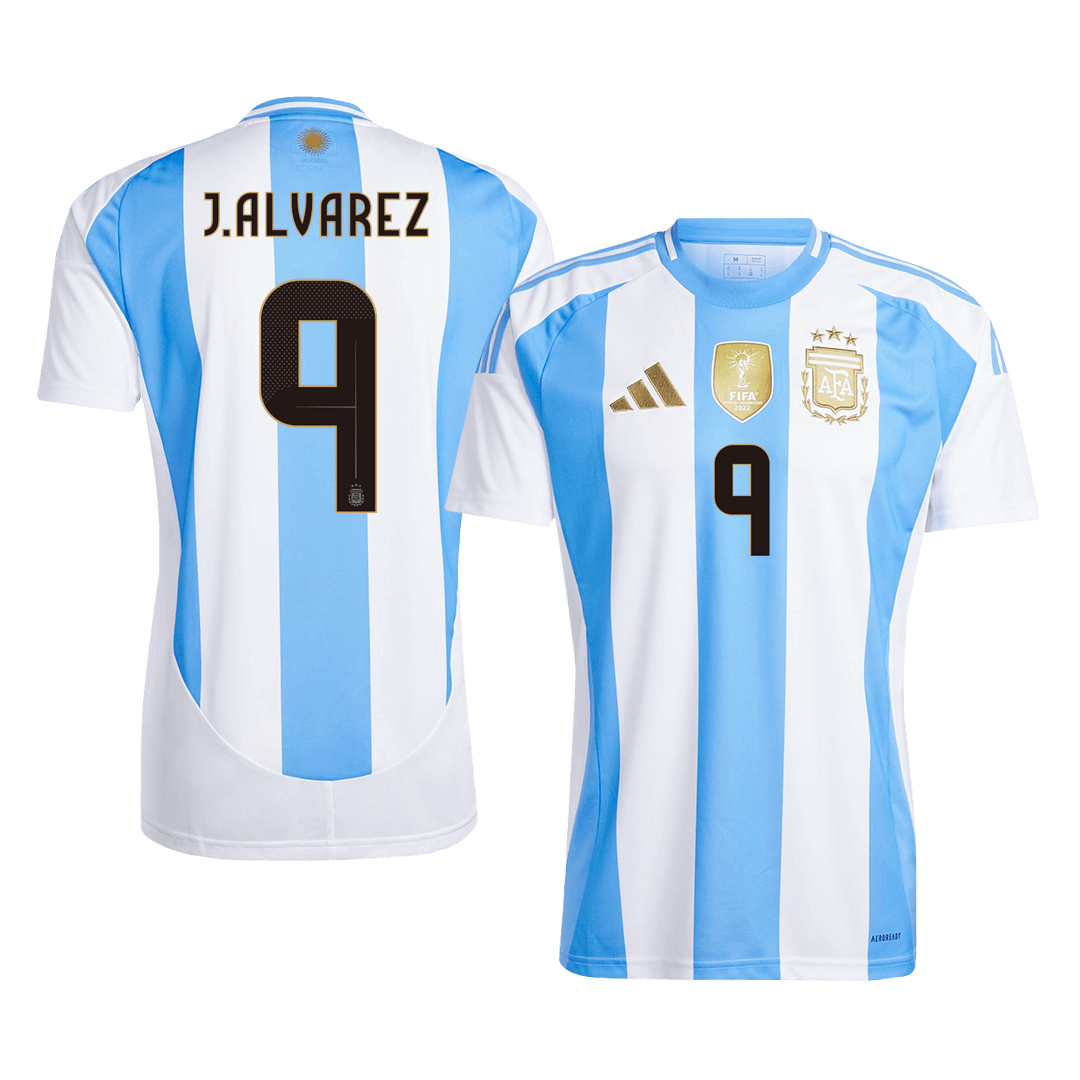 J.ALVAREZ #9 Argentina Home Football Shirt 2024