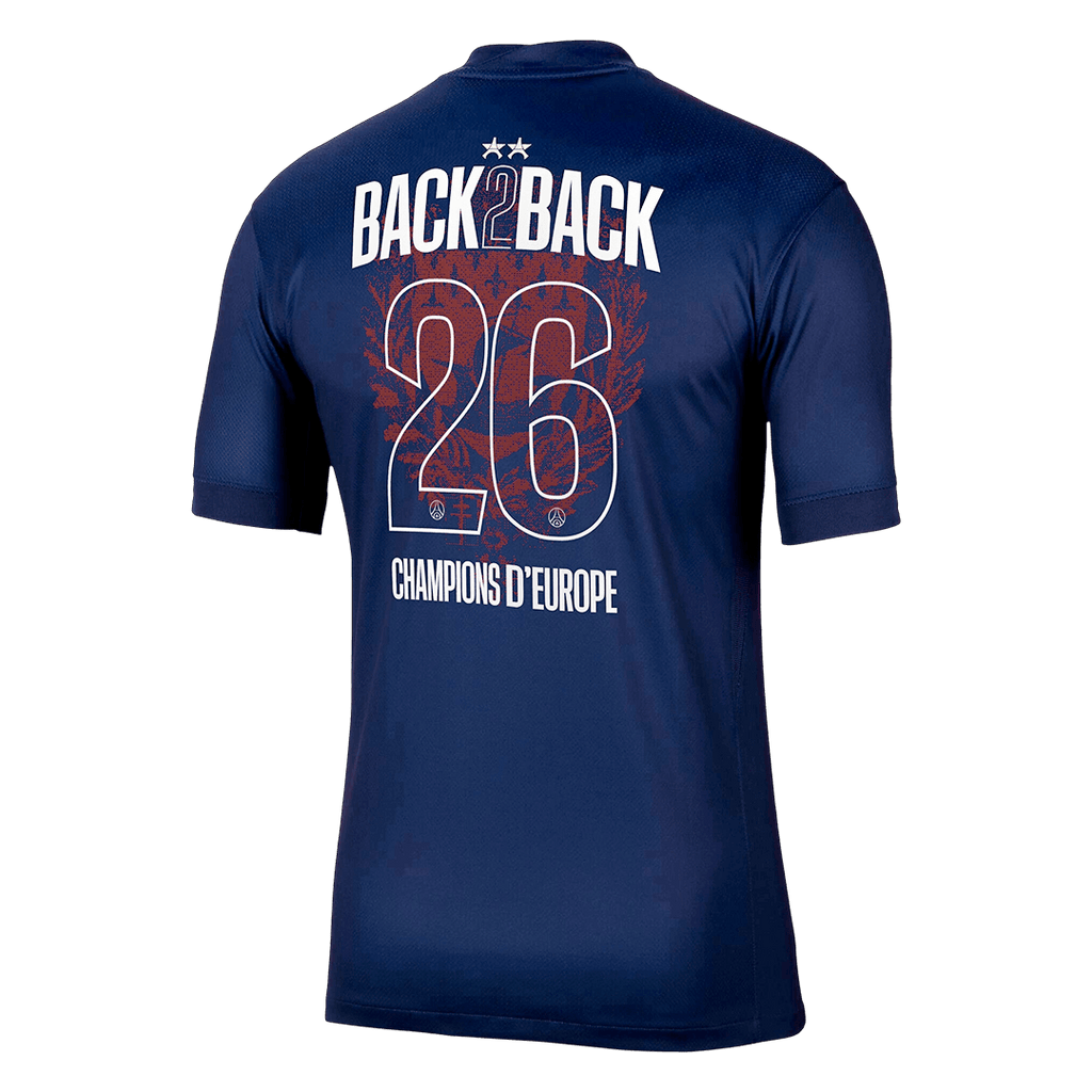 2025/26 PSG Home Soccer Jersey Champions of Europe 2026 Print Navy