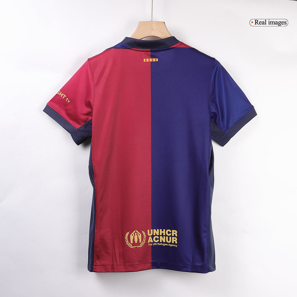 LAMINE YAMAL #19 Barcelona Home Football Shirt 2024/25 - Spotify Logo Without Text