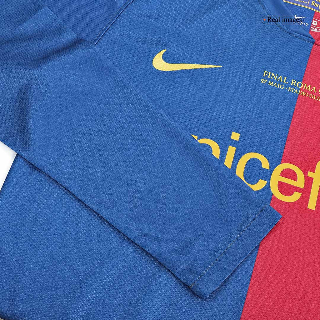 Retro MESSI #10 2008/09 Barcelona Home Long Sleeve Football Shirt - UCL Final