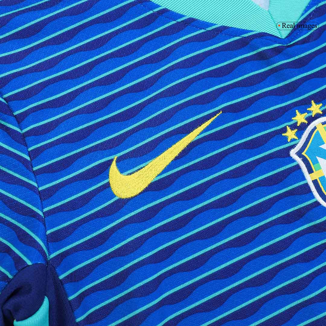 Kid's Brazil Away Football Shirt Kit(Jersey+Shorts+Socks) Copa America 2024