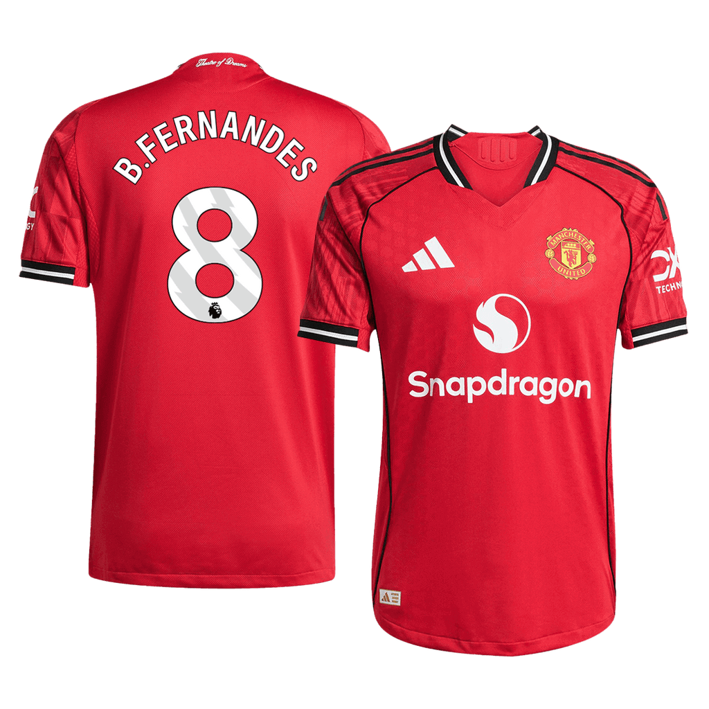 Player Version B.FERNANDES #8 Manchester United Home Football Shirt 2025/26 Red