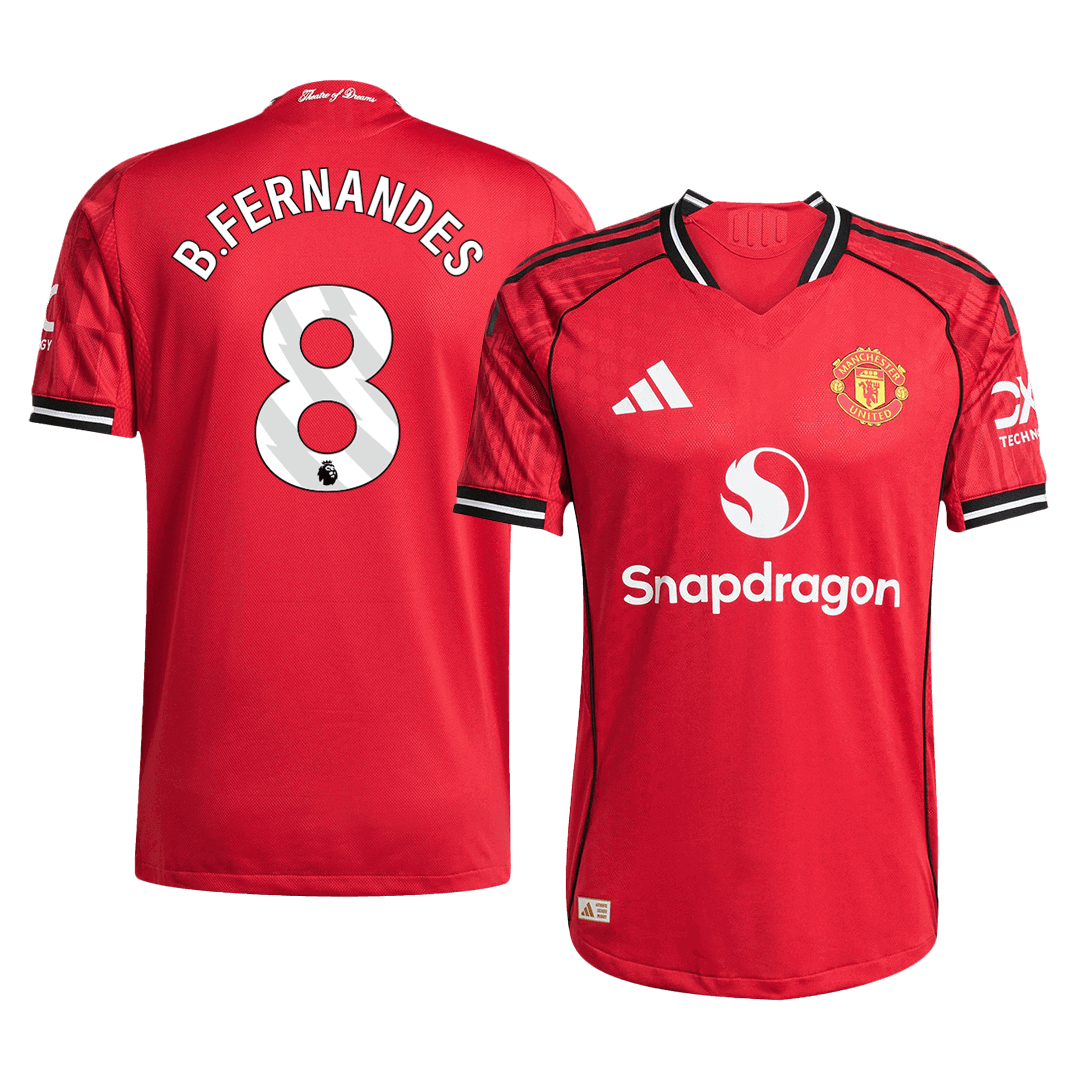 Player Version B.FERNANDES #8 Manchester United Home Football Shirt 2025/26 Red