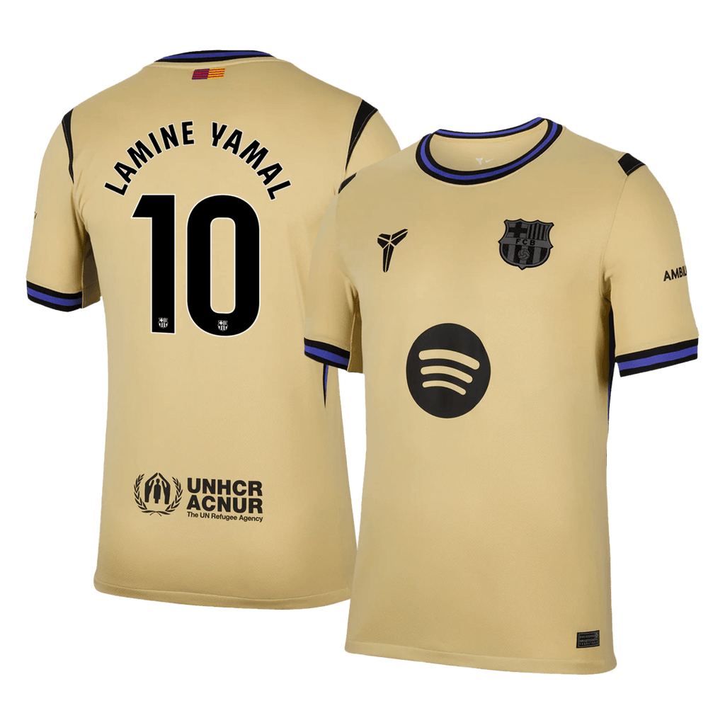 LAMINE YAMAL #10 Barcelona Away Football Shirt 2025/26 Yellow