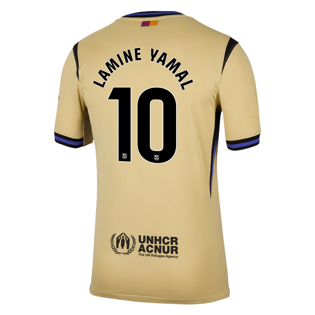 LAMINE YAMAL #10 Barcelona Away Football Shirt 2025/26 Yellow