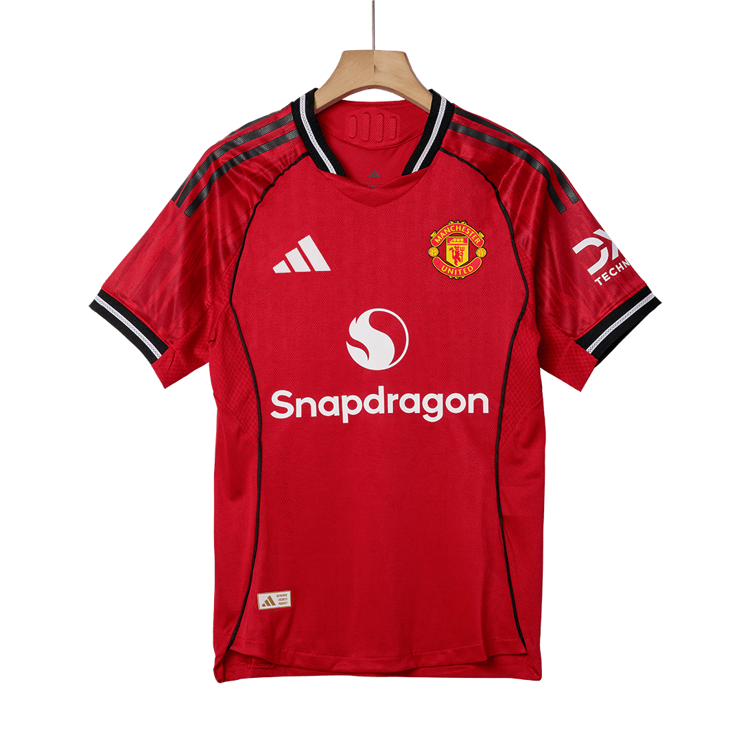 Player Version B.FERNANDES #8 Manchester United Home Football Shirt 2025/26 Red
