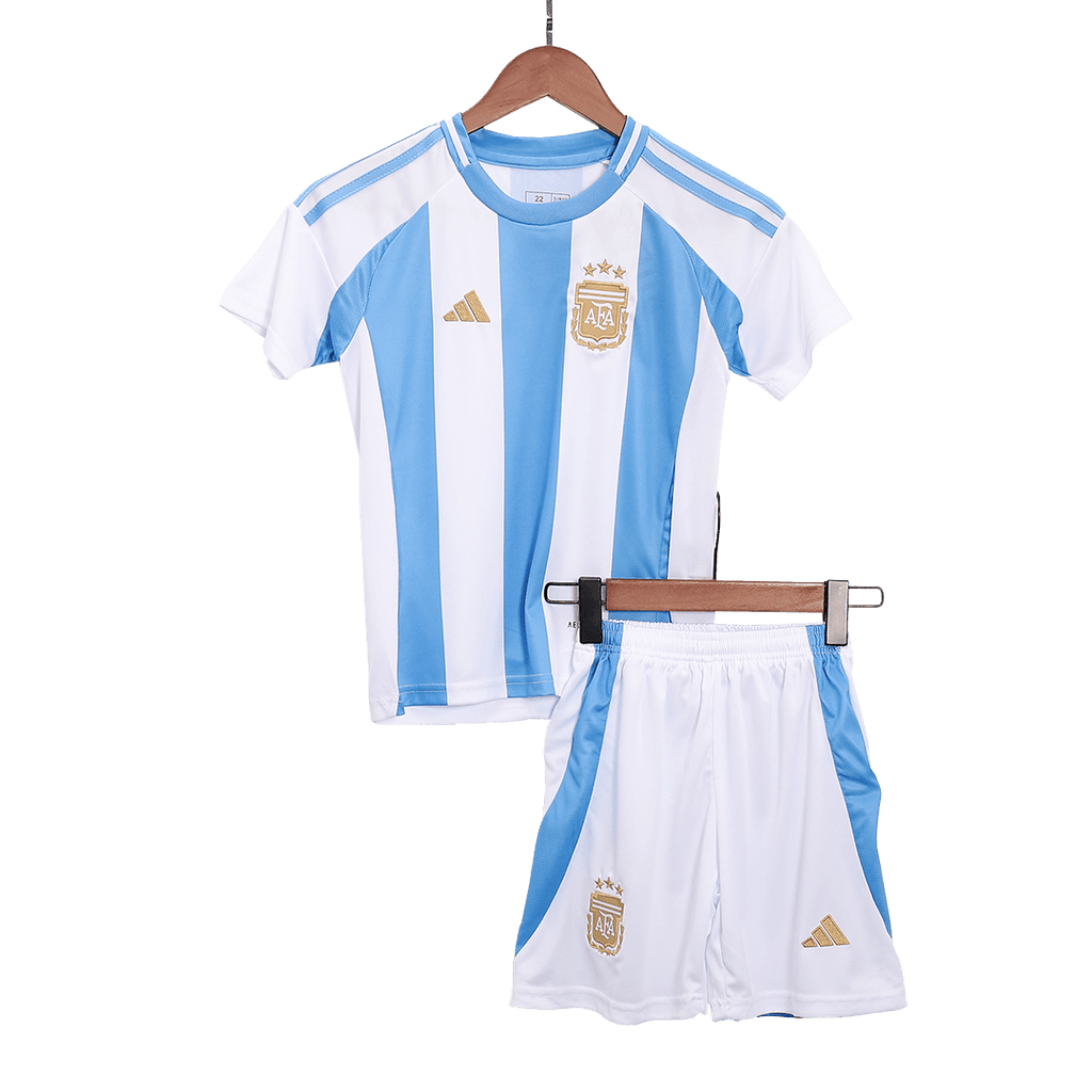 Kid's Argentina Home Football Shirt Kit(Jersey+Shorts+Socks) Copa America 2024
