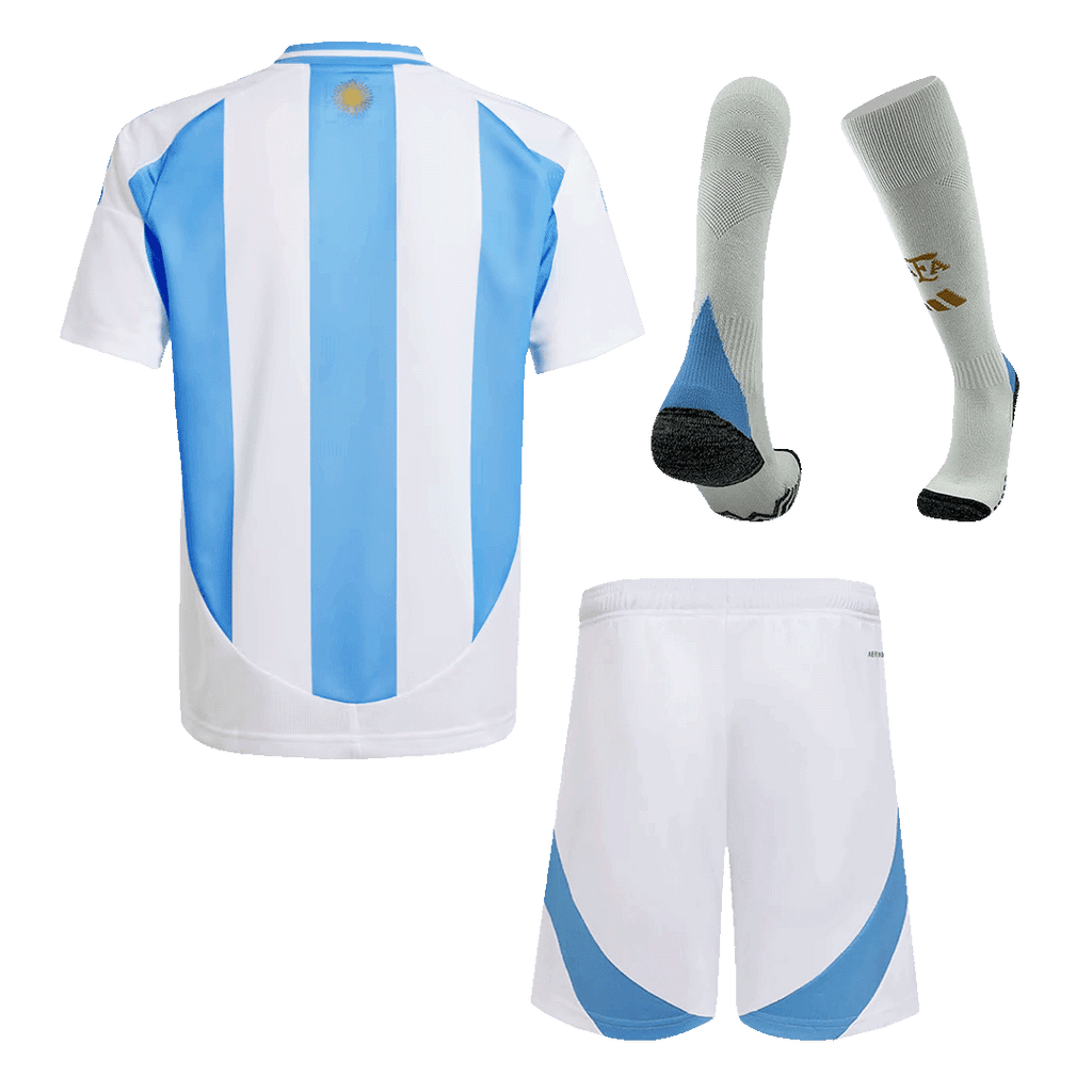 Kid's Argentina Home Football Shirt Kit(Jersey+Shorts+Socks) Copa America 2024