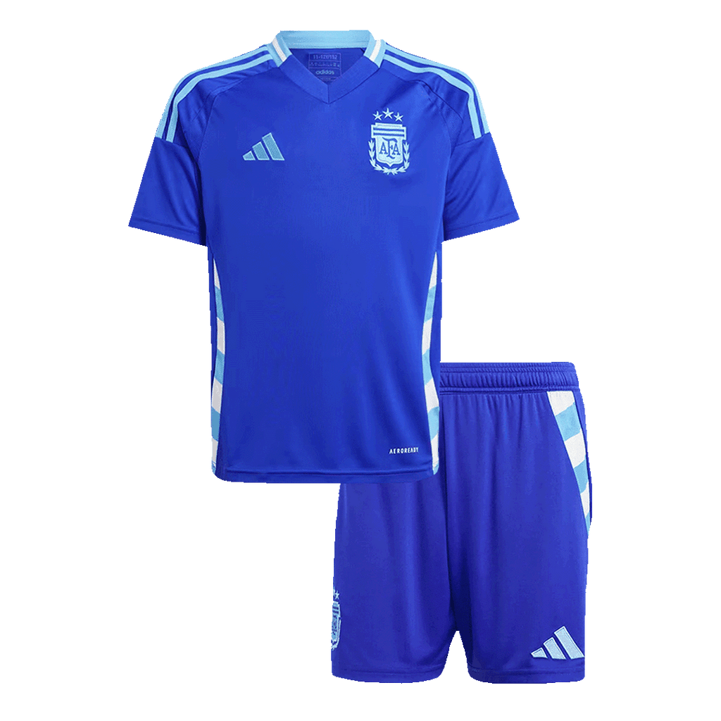 Kid's Argentina Away Football Shirt Kit(Jersey+Shorts) Copa America 2024