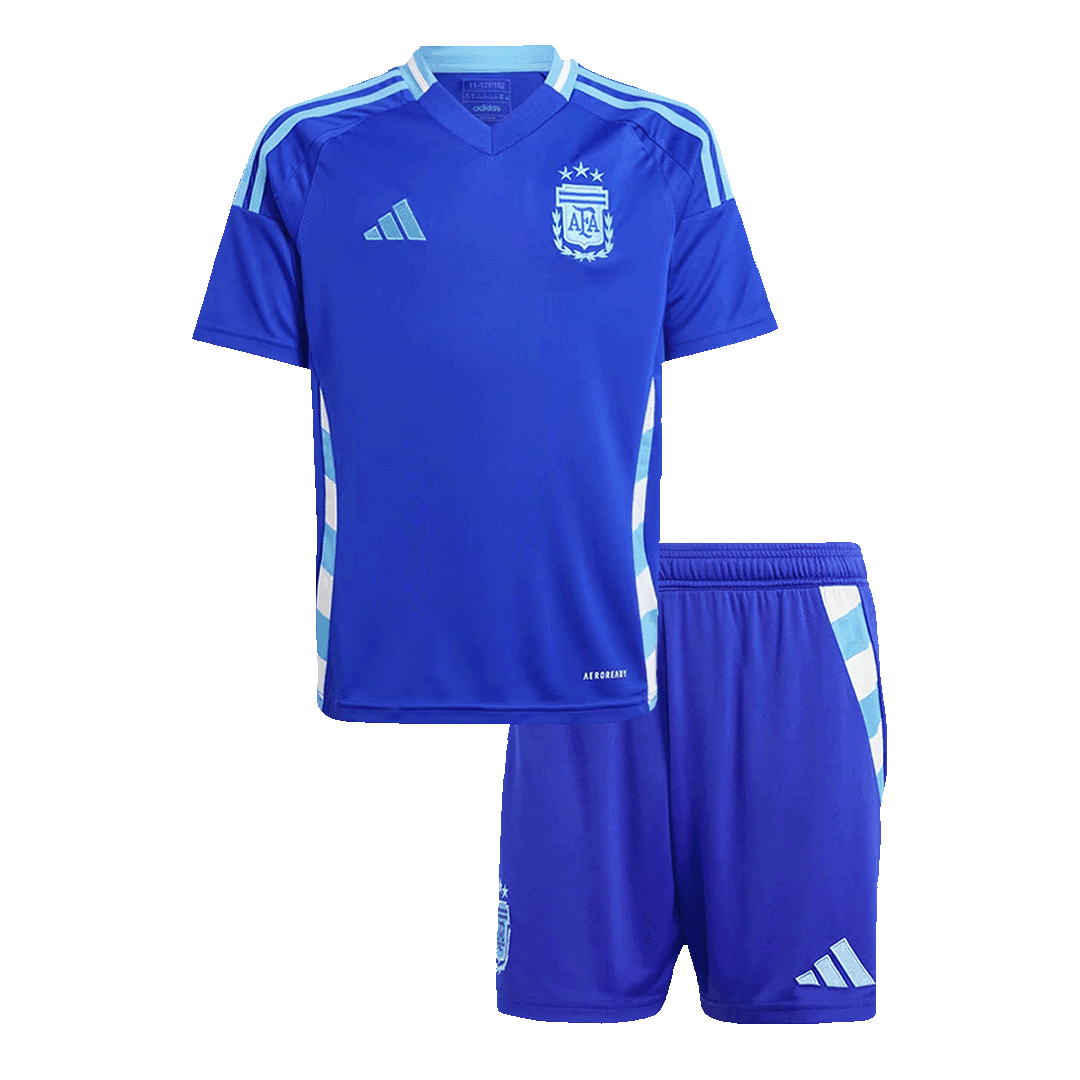 Kid's Argentina Away Football Shirt Kit(Jersey+Shorts) Copa America 2024