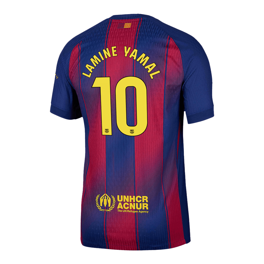 Player Version LAMINE YAMAL #10 Barcelona Home Football Shirt 2025/26 Red&Blue