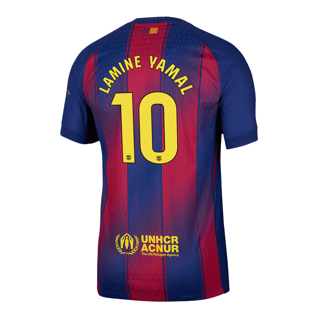 Player Version LAMINE YAMAL #10 Barcelona Home Football Shirt 2025/26 Red&Blue