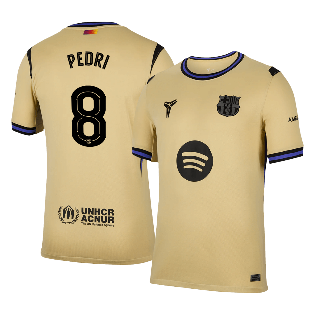 PEDRI #8 Barcelona Away Football Shirt 2025/26 Yellow - UCL