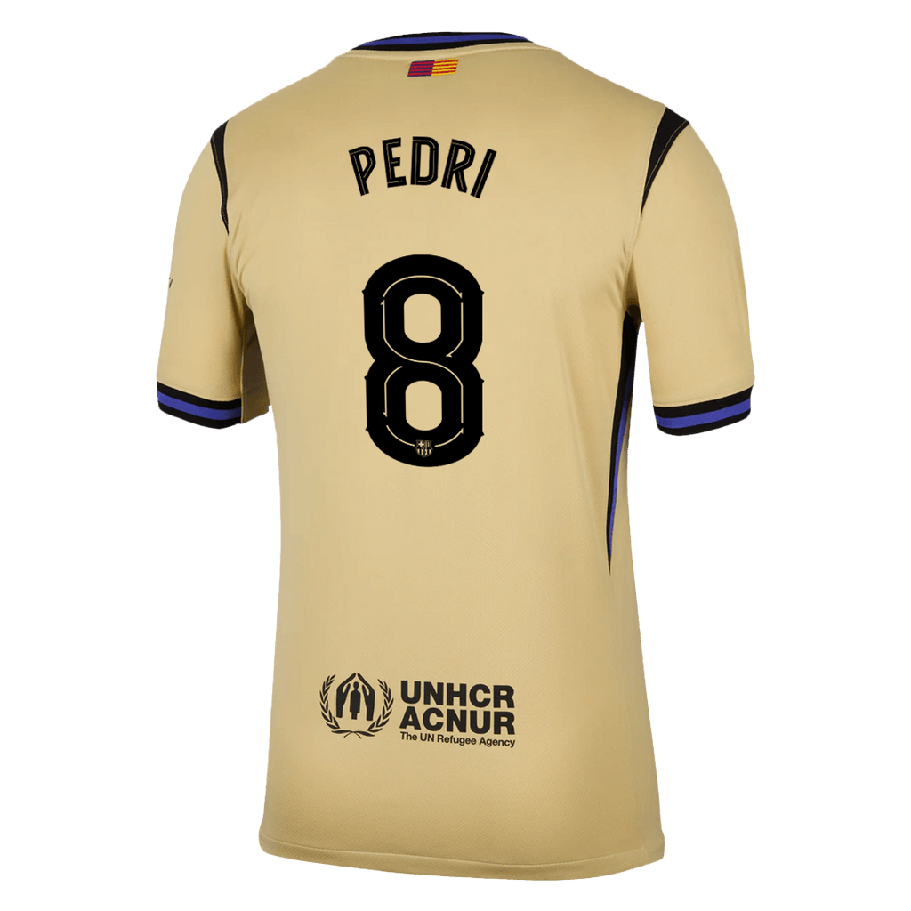 PEDRI #8 Barcelona Away Football Shirt 2025/26 Yellow - UCL