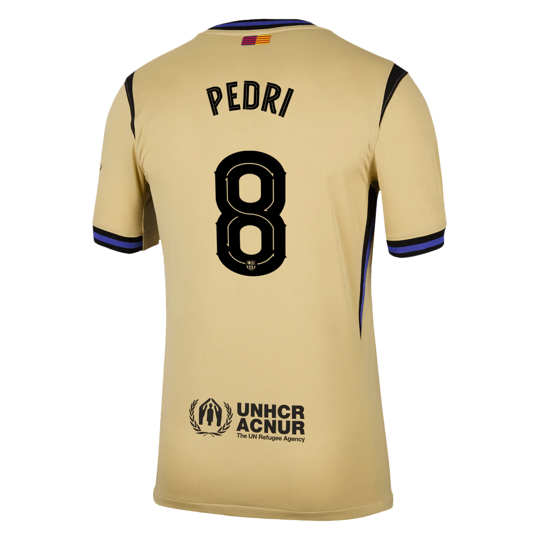 PEDRI #8 Barcelona Away Football Shirt 2025/26 Yellow - UCL