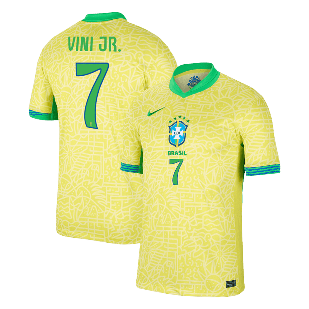 VINI JR. #7 Brazil Home Football Shirt Copa America 2024