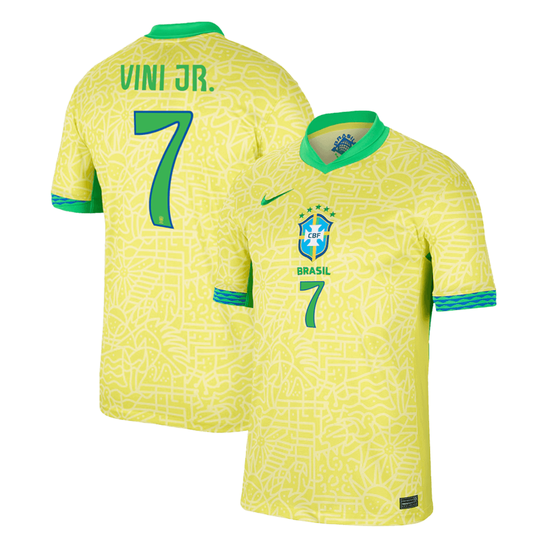 VINI JR. #7 Brazil Home Football Shirt Copa America 2024
