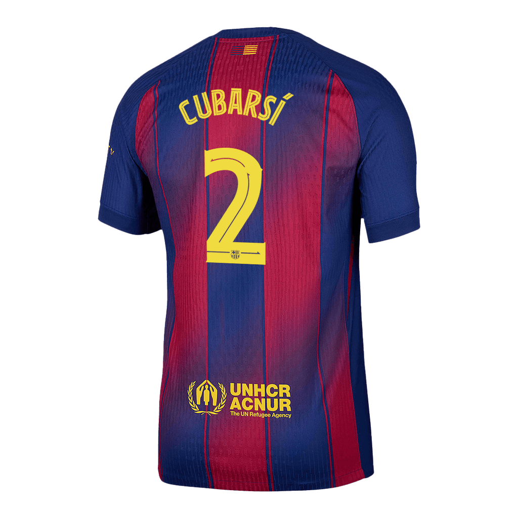 Player Version CUBARSÍ #2 Barcelona Home Football Shirt 2025/26 Red&Blue - UCL