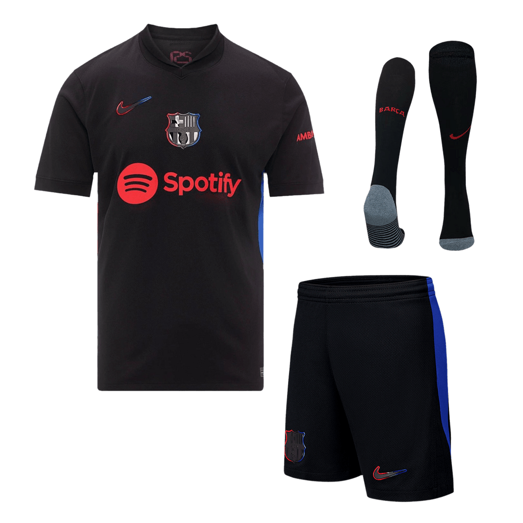 Barcelona Away Football Shirt Kit(Jersey+Shorts+Socks) 2024/25